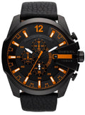 Diesel DZ4291 Mega Chief Chronograph Herrenuhr – Schwarzes Zifferblatt & schwarzes Lederarmband