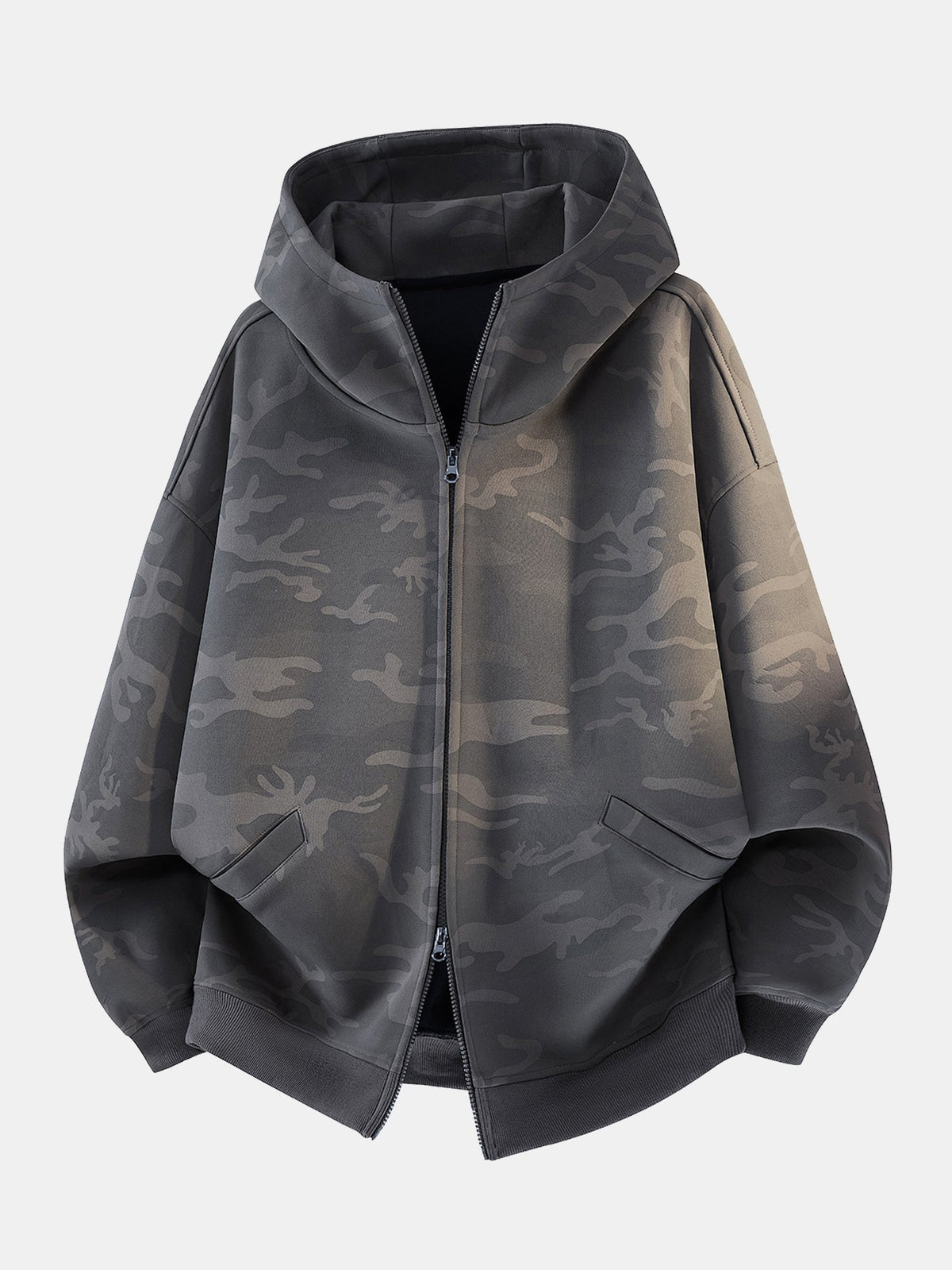 Camouflage Zip-Up Hooded Jacket