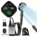 Portable Camping Shower - 6000mAh Battery, 120-Min Runtime, 6 Spray Modes, Smart Display, for Camping, Car Washing, Pet Cleaning, Hiking & Beach