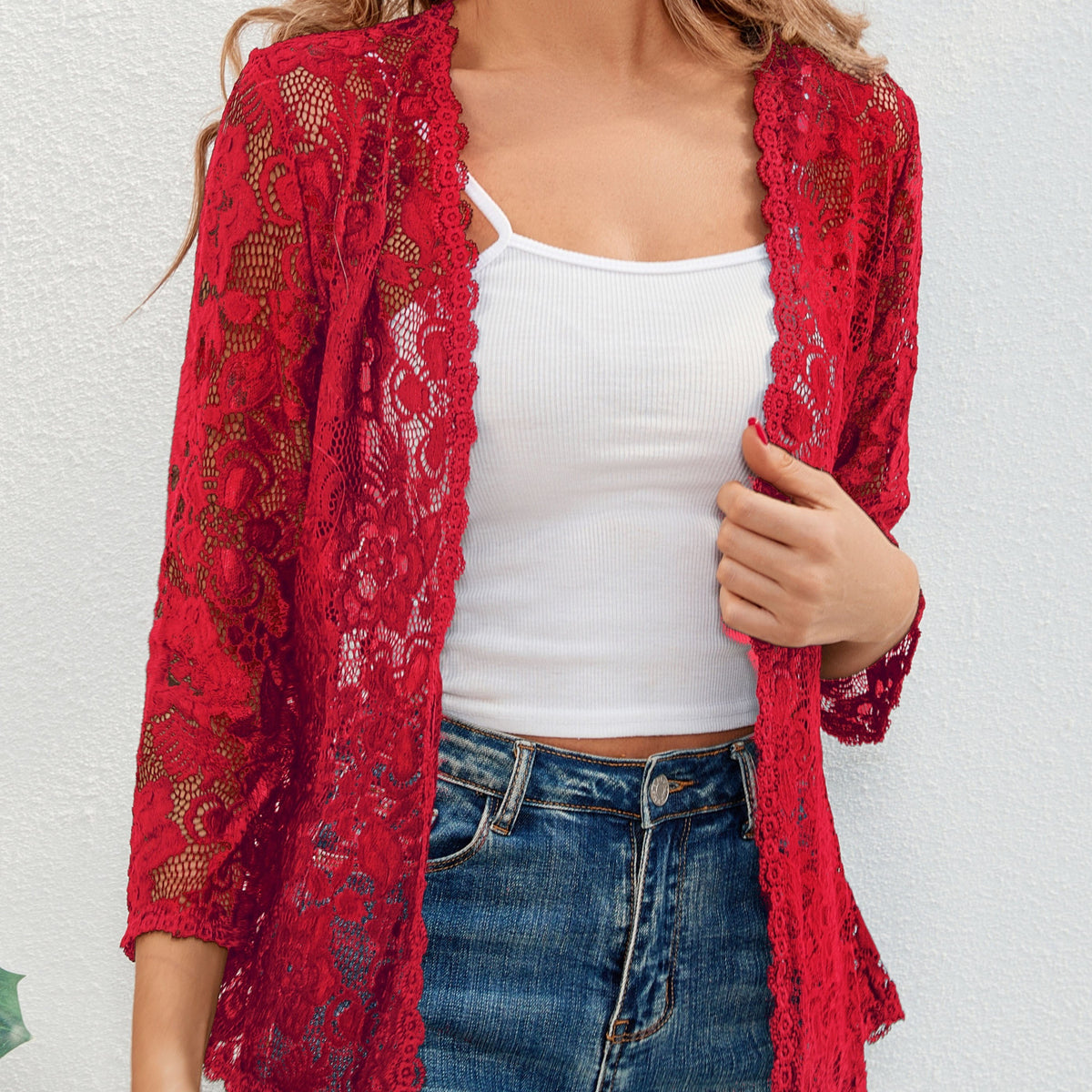 Marlena | Floral Lace Open-Front Cardigan