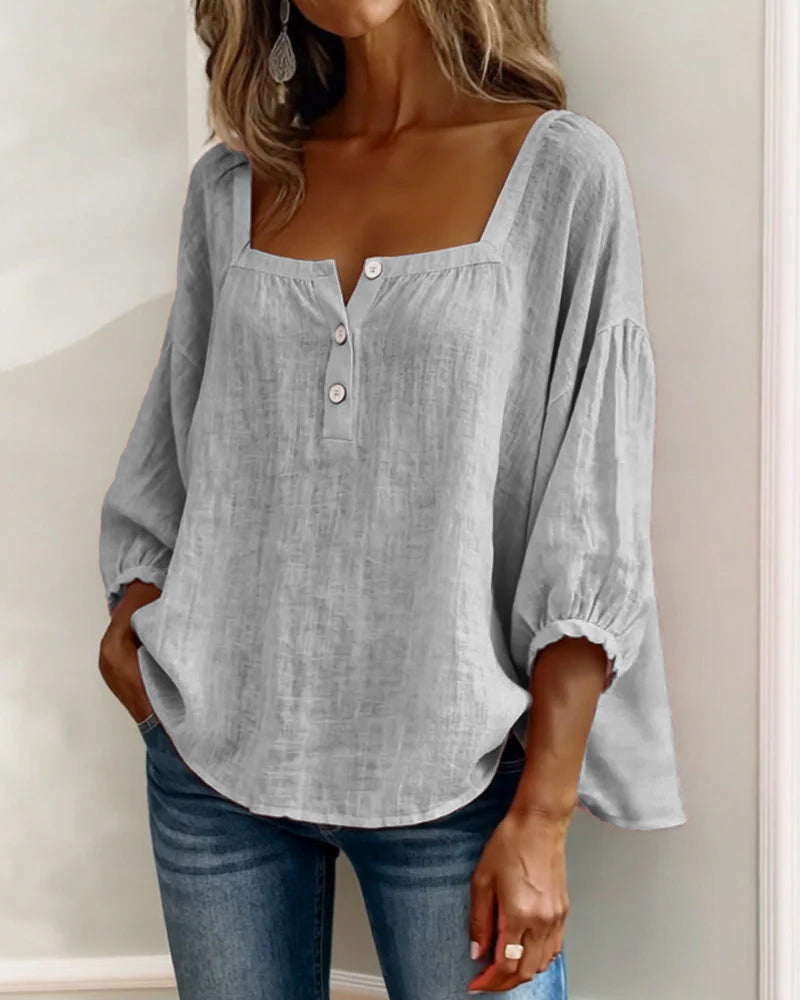 Orlinda | Stilvolle, lässige Bluse mit Puffärmeln