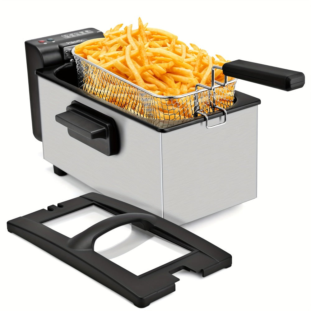 Deep Fryer, Electric 1500W Non-Stick Detachable Basket Adjustable Temperature Control for Home Cooking, Dining and Outdoor Meals