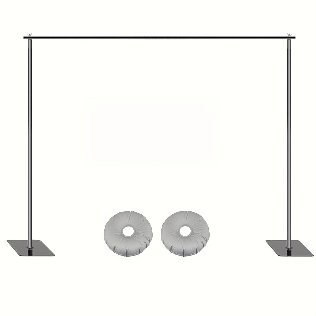 Backdrop Stand 10 x 6.5-Foot Metal Frame with Telescoping Uprights, Flat Feet and Round Ballast Bags