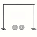 Backdrop Stand 10 x 6.5-Foot Metal Frame with Telescoping Uprights, Flat Feet and Round Ballast Bags