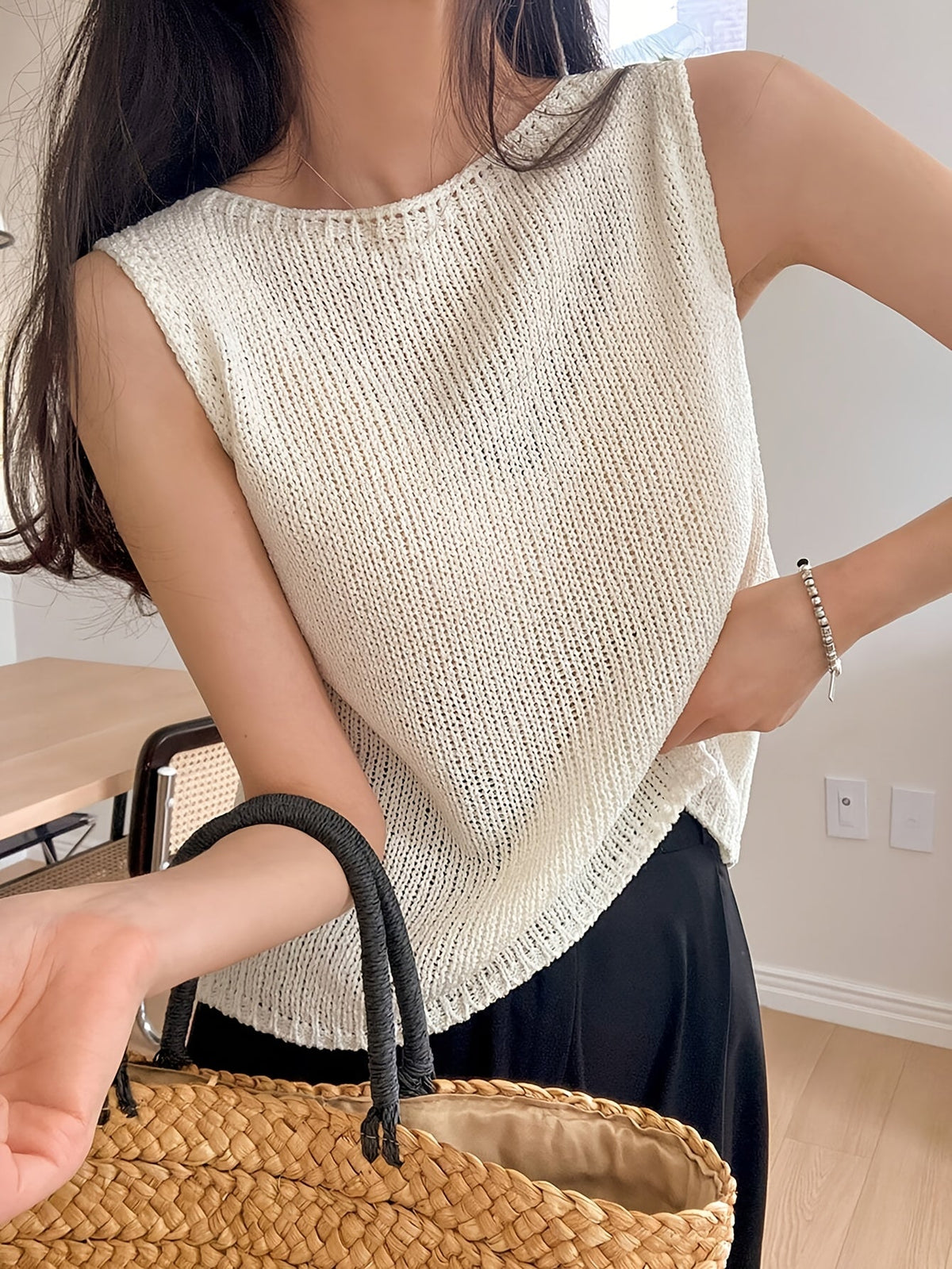 Juniper | Entspanntes ärmelloses Stricktop
