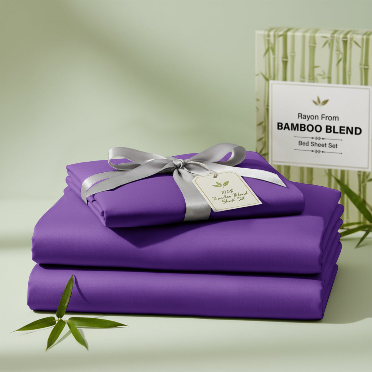Bed Sheet Set 30% Bamboo Viscose 70% Polyester in 3- or 4-Piece Sizing with 16-Inch Pocket