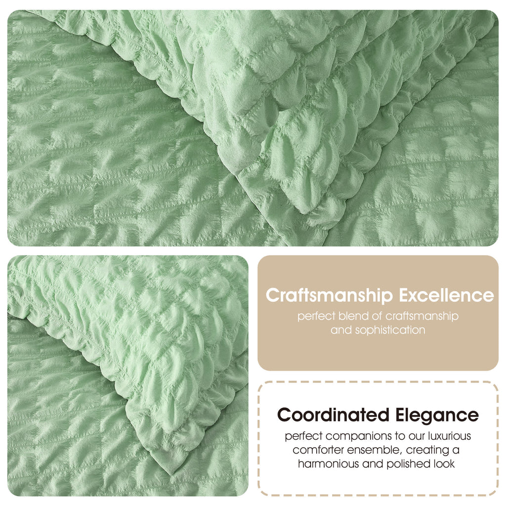 Nanshing Dolton Seersucker Microfiber Stiching 3 Piece Comforter Set