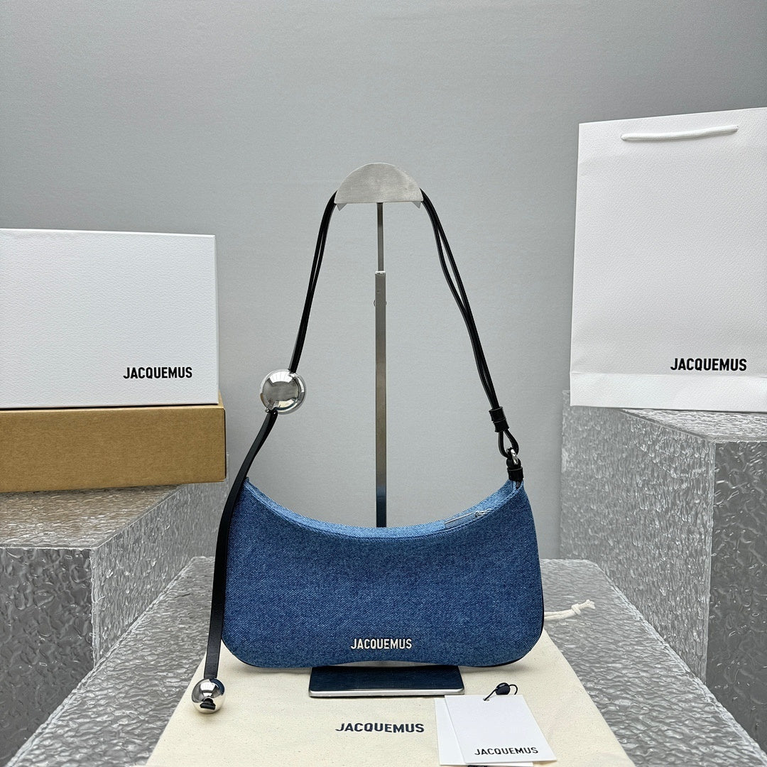 Jacquemus Denim Crescent Shoulder Bag