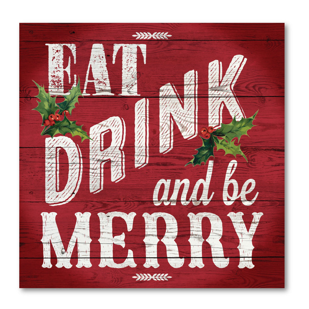 Eat Drink & Be Merry Gallery-Wrapped Canvas Wall Art