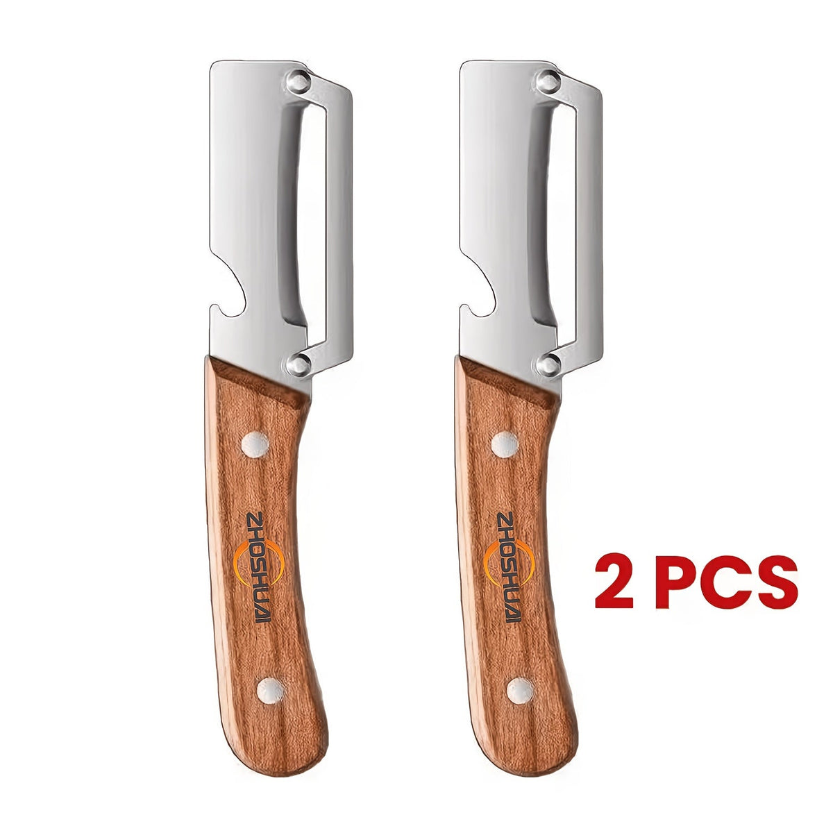 Fruit Peeling Knife Set 2pcs, Stainless Steel Pineapple Eye Remover & Sugar Cane Rind Cutter