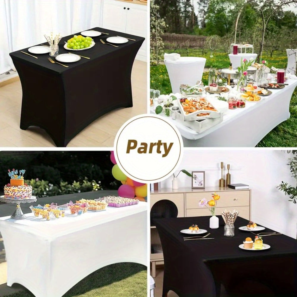 Spandex Tablecloth 6 Foot Rectangular Stretch Table Cover for Parties Weddings Banquets for Entryways, Bedrooms and Living Spaces