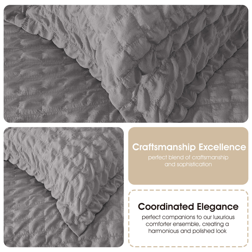 Nanshing Dolton Seersucker Microfiber Stiching 3 Piece Comforter Set
