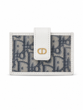 Christian Dior 30 Montaigne Card Holder – Oblique Jacquard Blue White