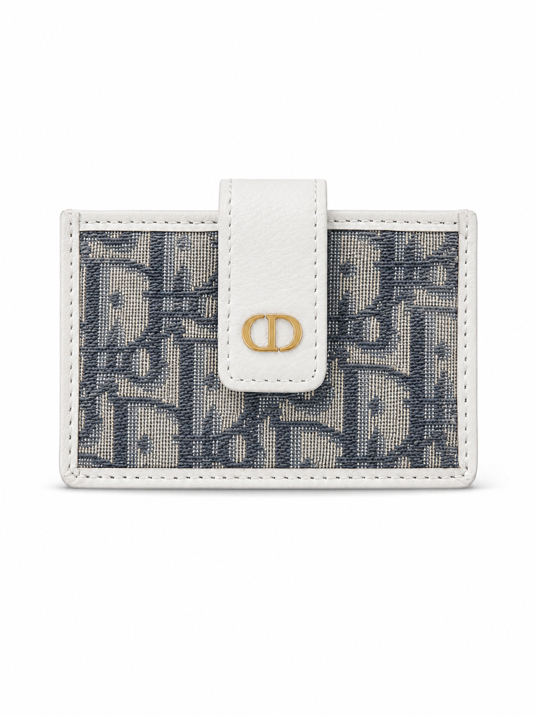 Christian Dior 30 Montaigne Card Holder – Oblique Jacquard Blue White