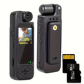 Body Camera, 1080P 180° Rotating Lens Portable Handheld Camcorder, Compact Video Recorder for Vlogging Travel Meetings Celebrations
