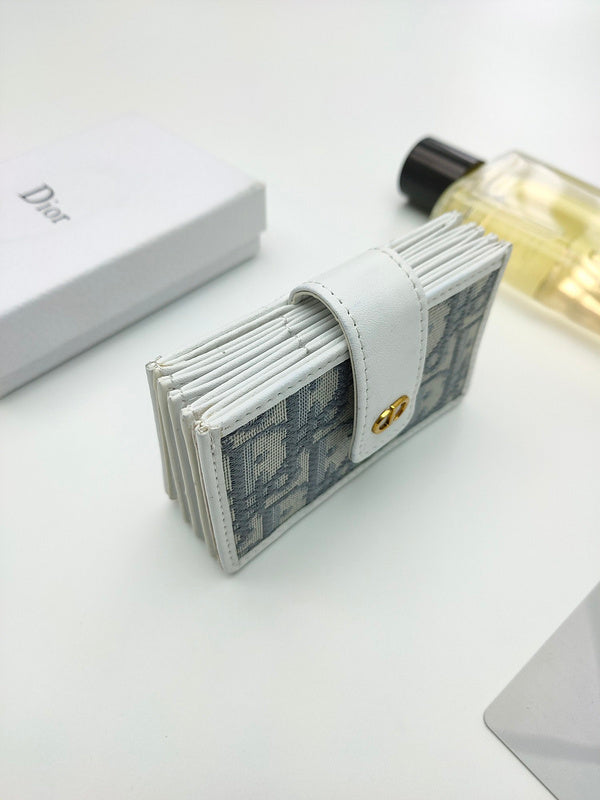 Christian Dior 30 Montaigne Card Holder – Oblique Jacquard Blue White