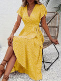 Elira | Stilvolles Blumenkleid mit V-Ausschnitt