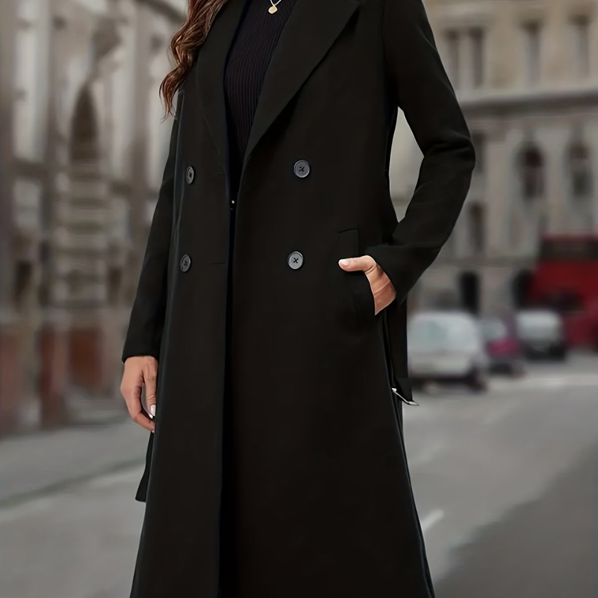 Cassandra | Zweireihiger langer Mantel