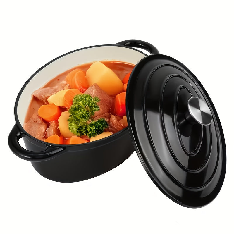 Dutch Oven Cookware by Uyi, 4.5QT Enameled Cast Iron Pot with Lid, Dual Handles and Four Color Options