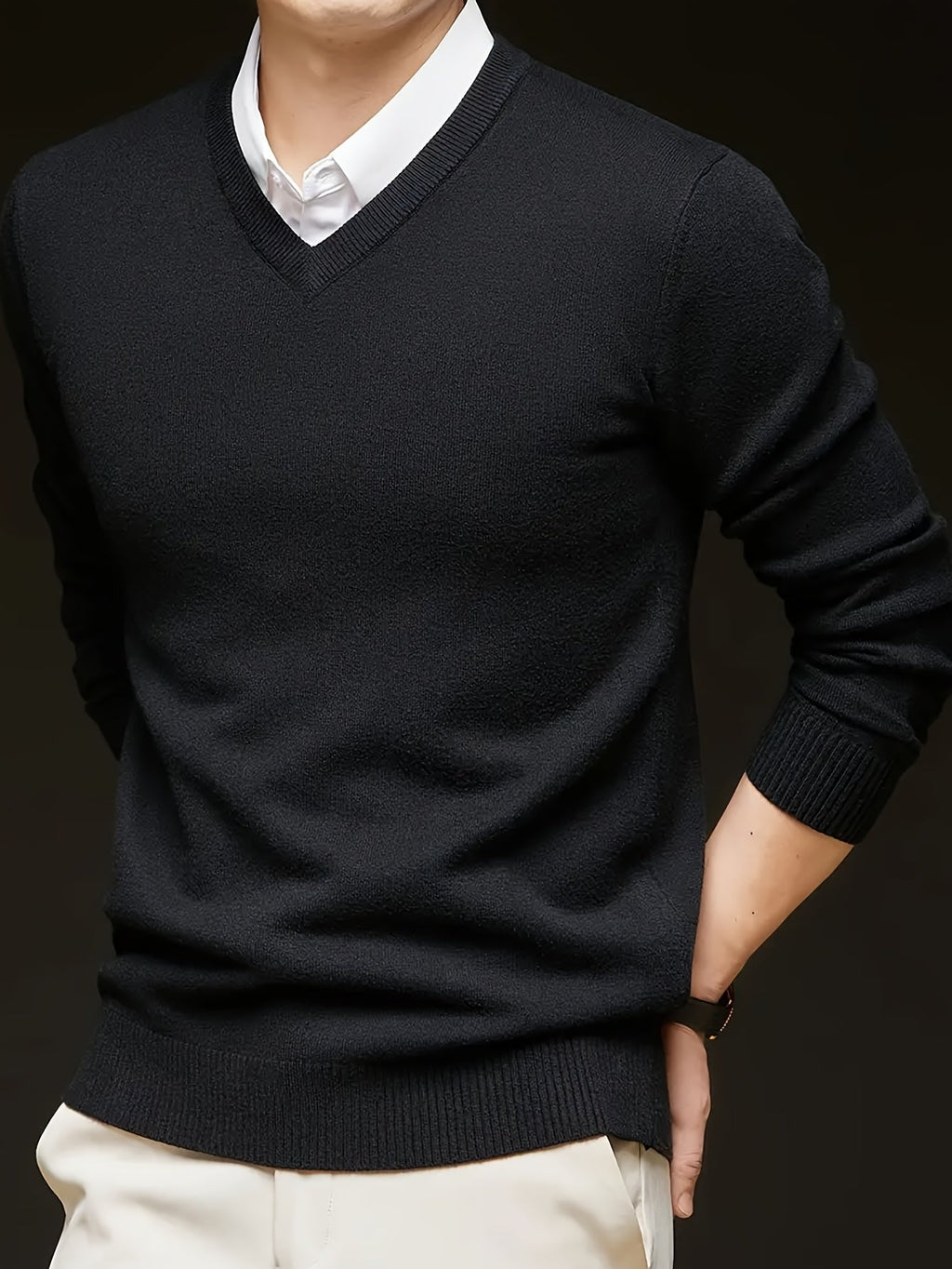 Nigel | Eleganter V-Ausschnitt-Pullover