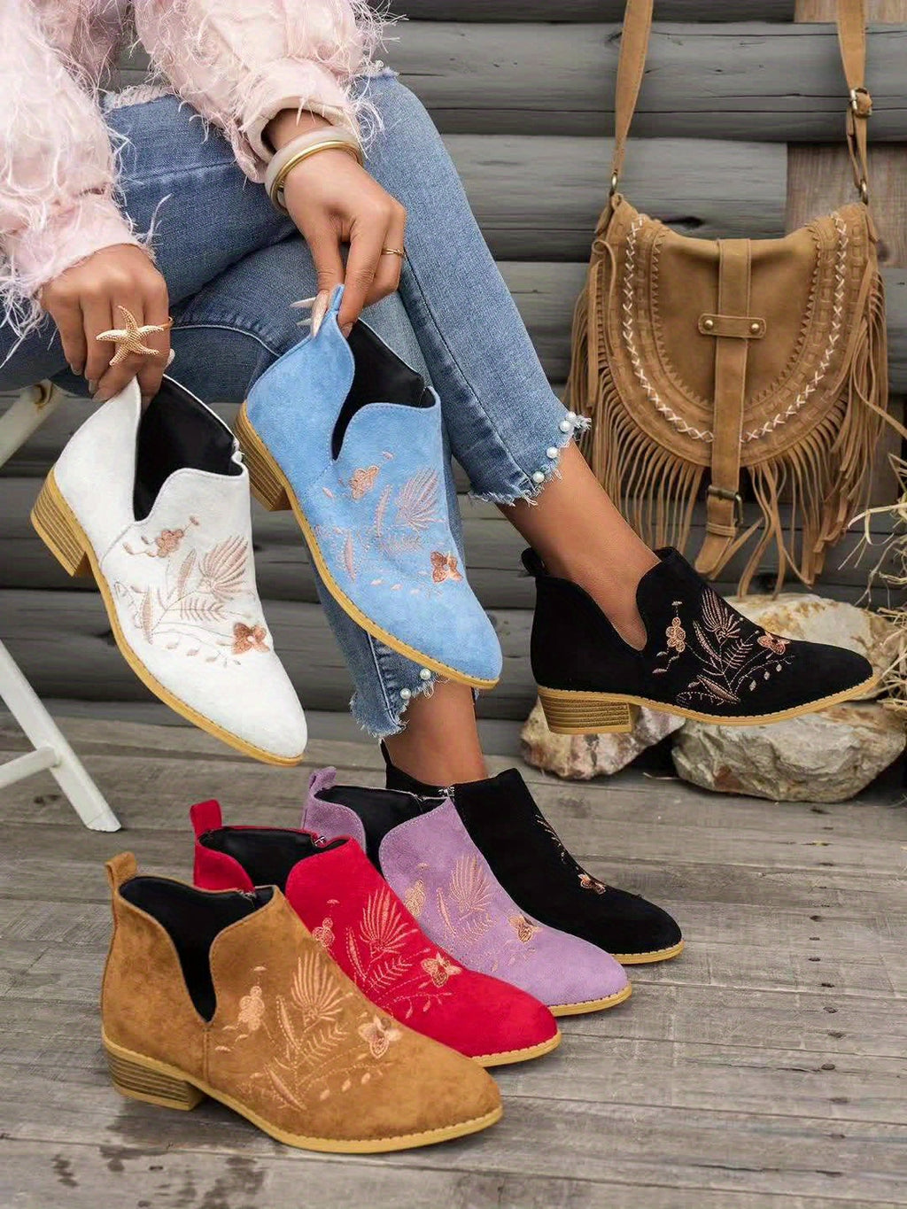 Josephine | Bestickte Stiefeletten