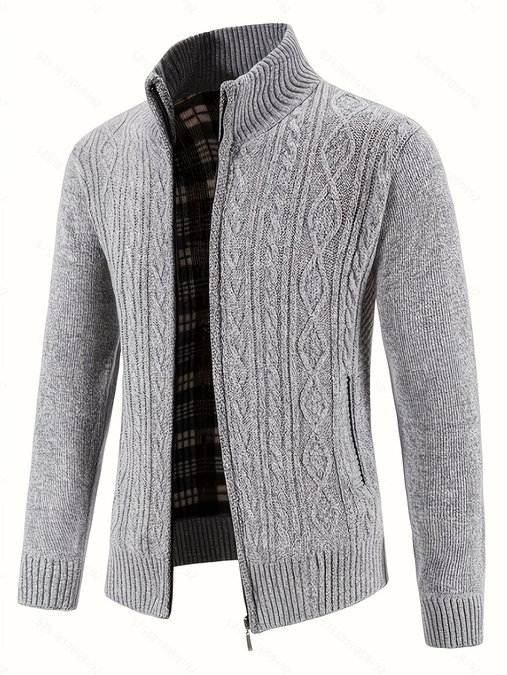Edmund | Textured Stand-Collar Zip Cardigan