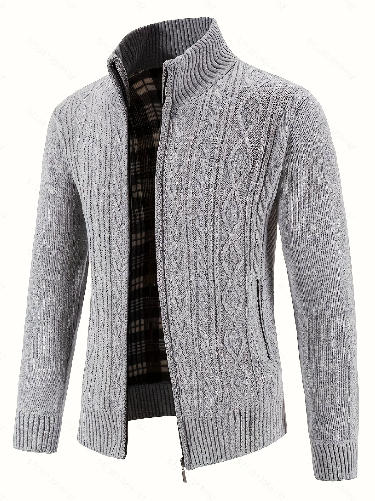 Edmund | Textured Stand-Collar Zip Cardigan