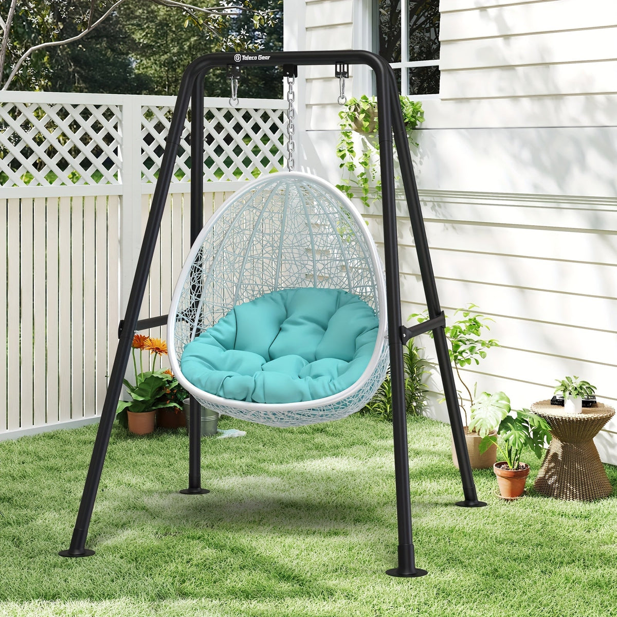 1.3-Inch Foldable Hammock Chair Stand with Weather-Resistant Finish and Tool-Free Assembly