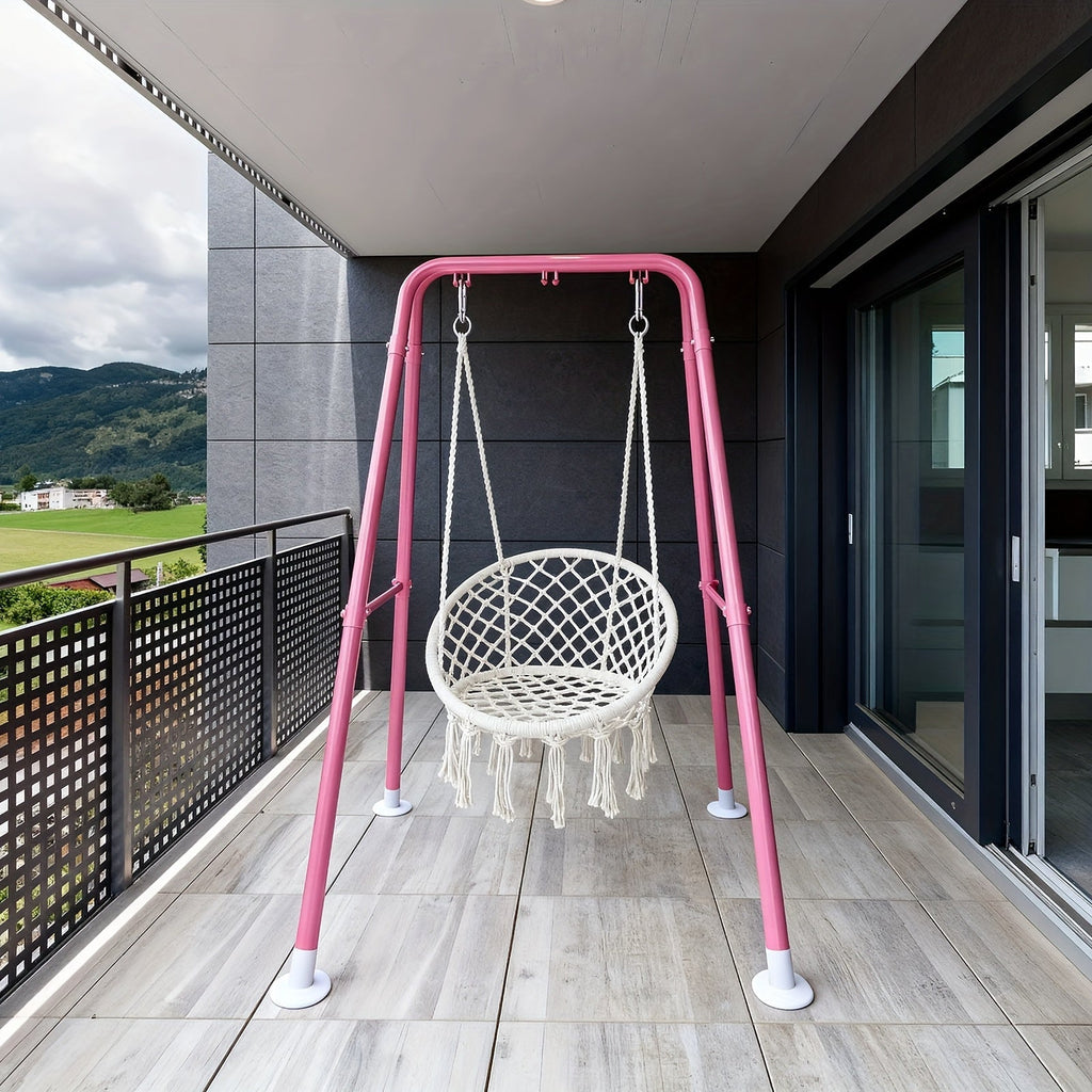 1.3-Inch Foldable Hammock Chair Stand with Weather-Resistant Finish and Tool-Free Assembly