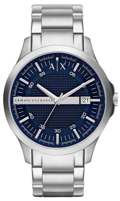 Armani Exchange Hampton AX2132 Herren-Chronograph – Blaues Zifferblatt mit silbernem Edelstahlarmband