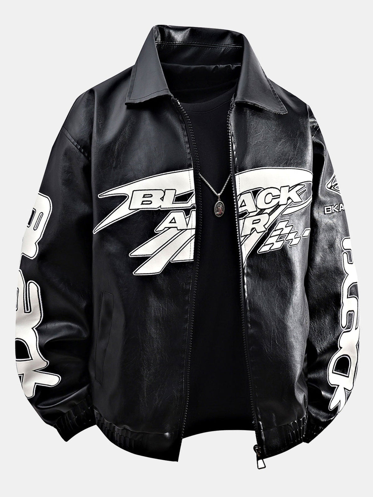 Black Air Leather Racing Jacket