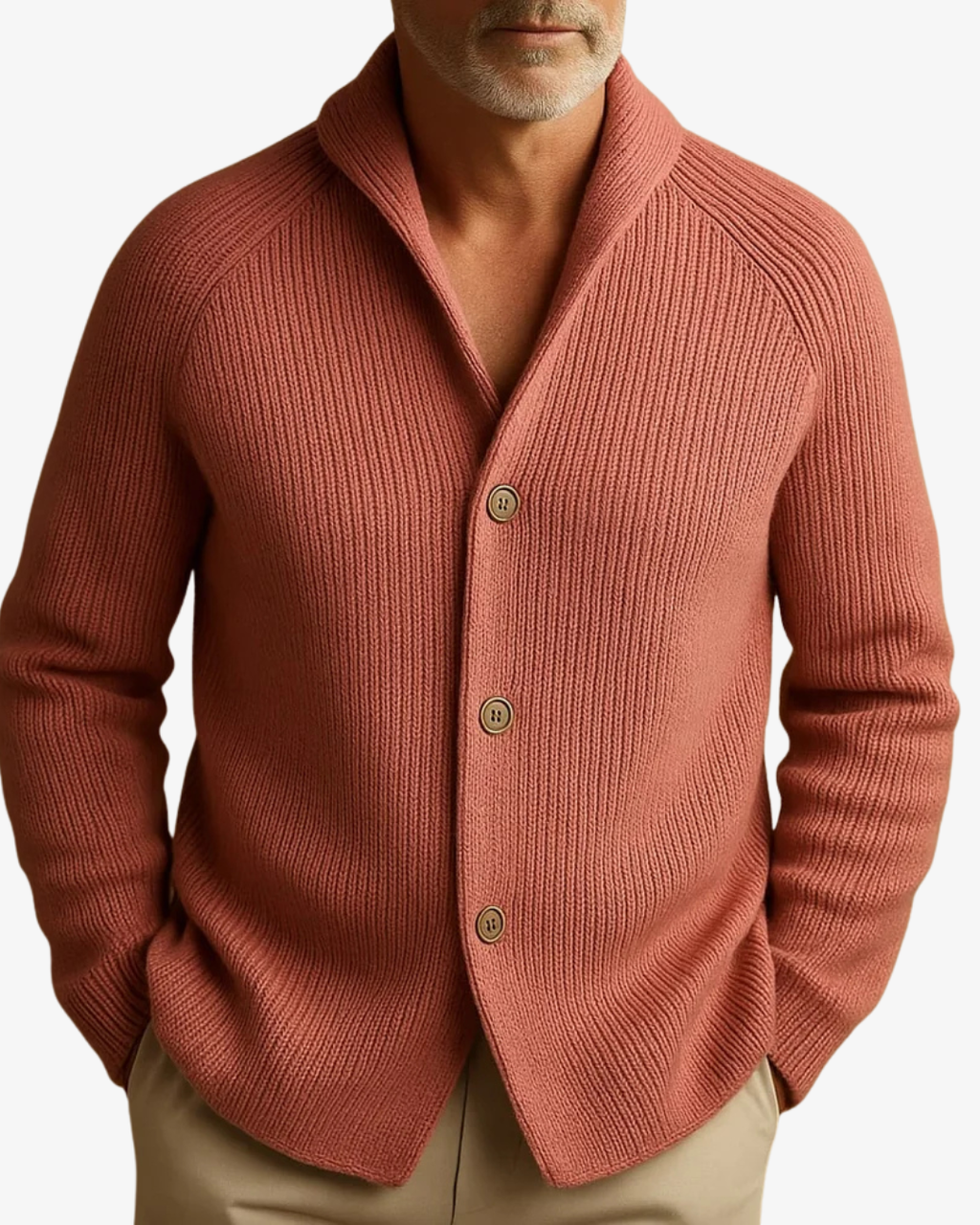 Lawrence | Maßgeschneiderte Strickjacke mit durchgehender Knopfleiste