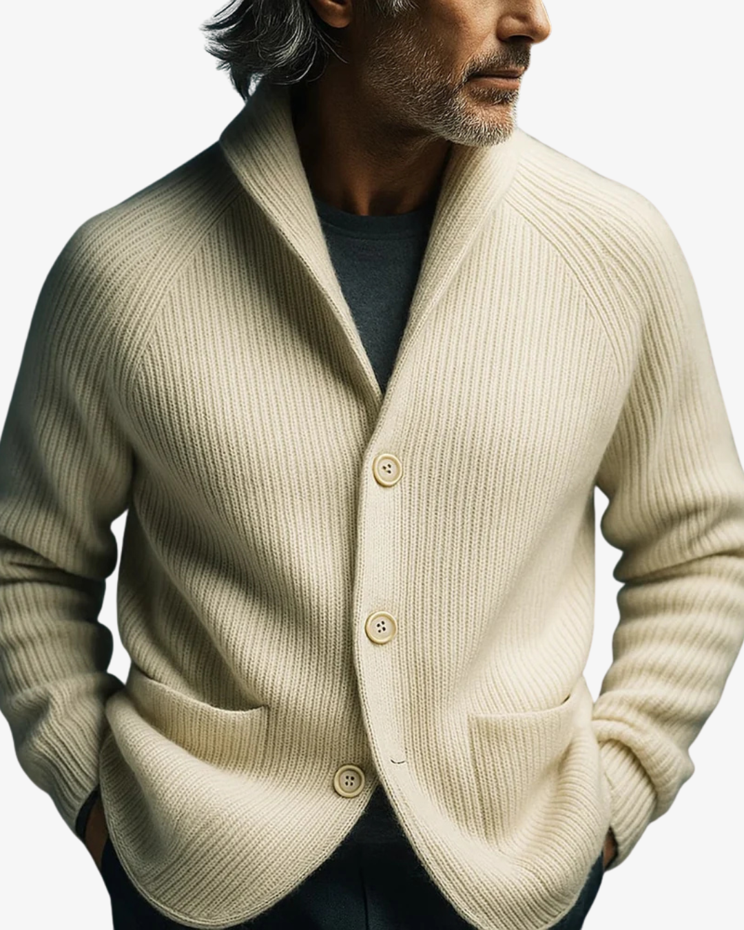 Lawrence | Maßgeschneiderte Strickjacke mit durchgehender Knopfleiste