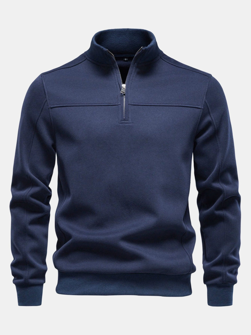 Quarter-Zip Stand Collar Sweatshirt
