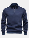 Quarter-Zip Stand Collar Sweatshirt