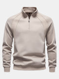 Quarter-Zip Stand Collar Sweatshirt