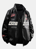 Embroidered Racing Leather Jacket