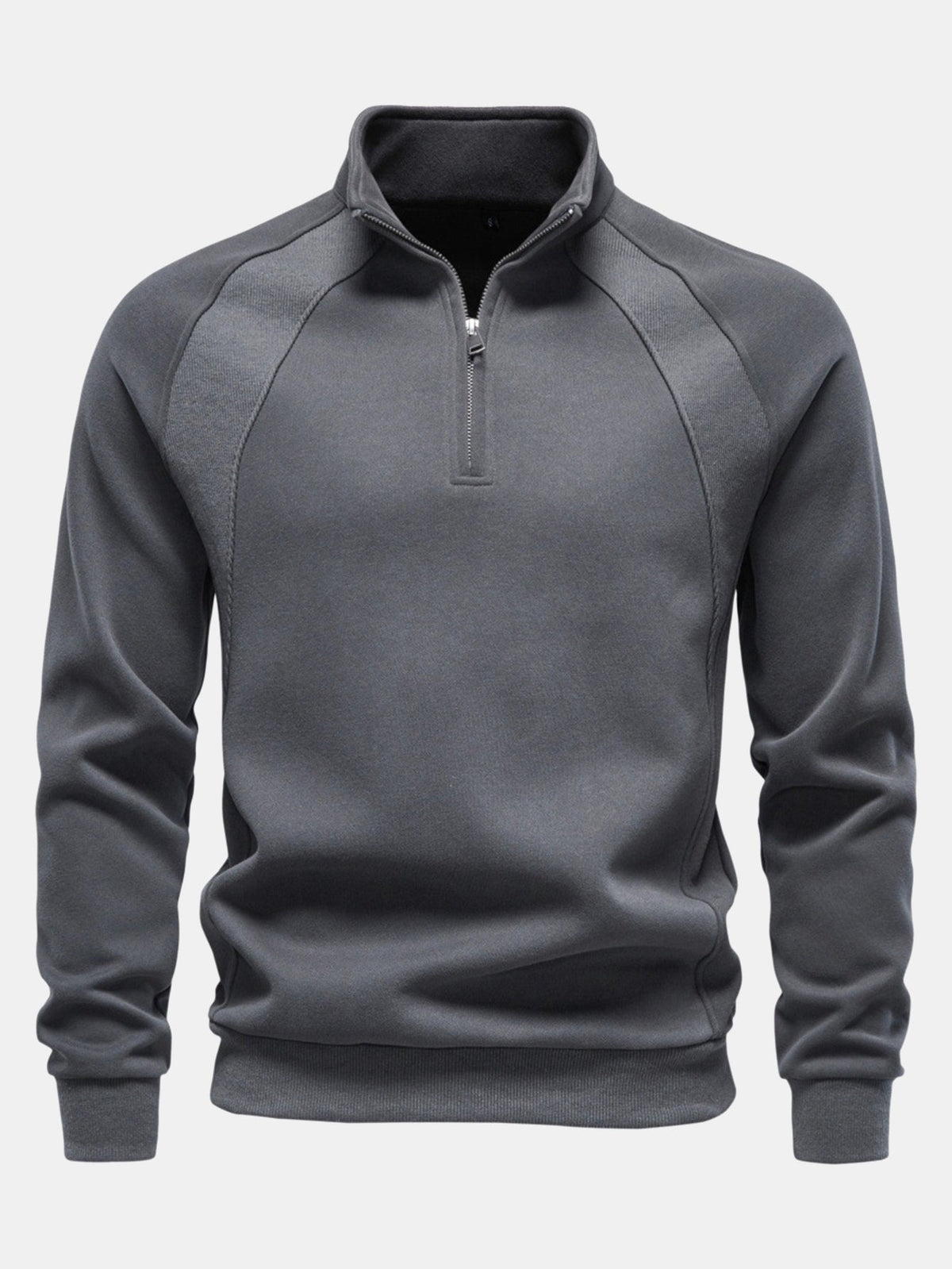 Quarter-Zip Stand Collar Sweatshirt