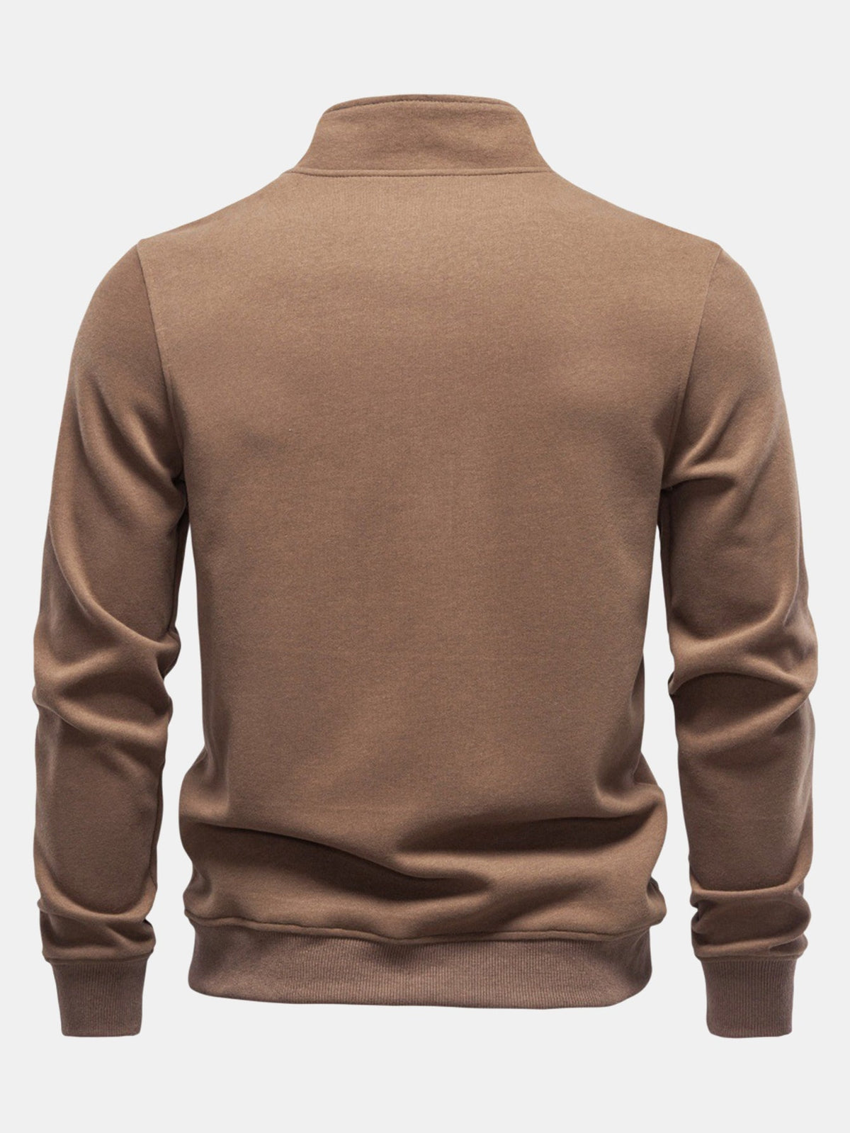 Contrast Quarter-Zip Stand Collar Sweatshirt
