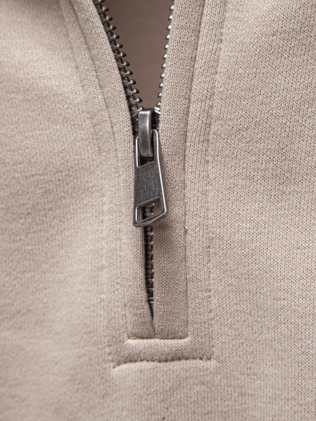 Quarter-Zip Stand Collar Sweatshirt