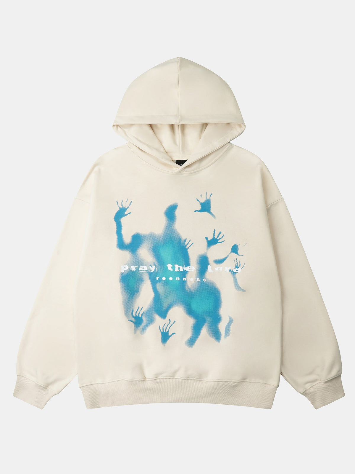 Oversize Silhouette Graffiti Print Hoodie
