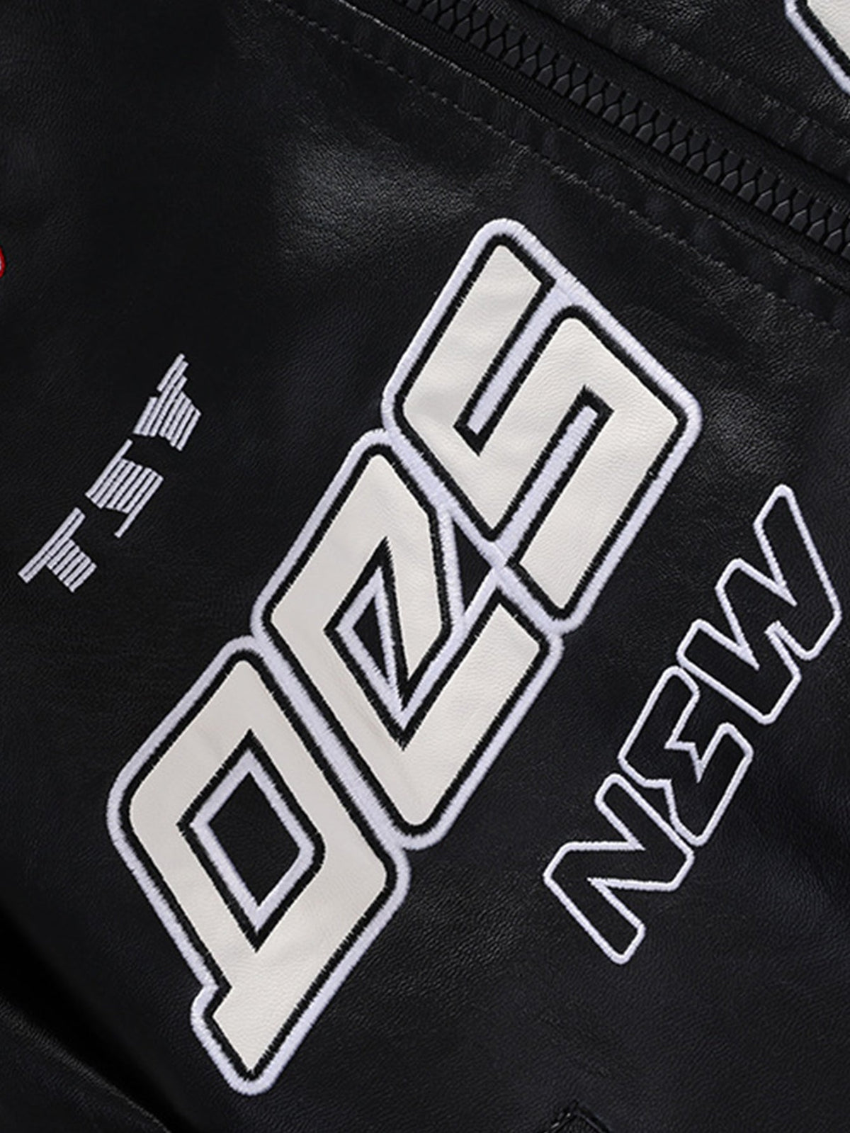 Embroidered Racing Leather Jacket