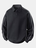 Relax Fit Polo Collar Sweatshirt