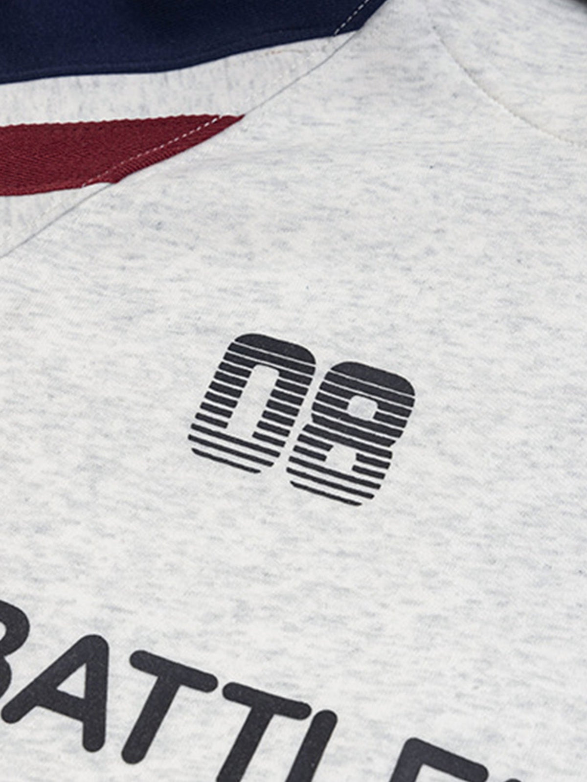 Contrast Slogan Print Hoodie