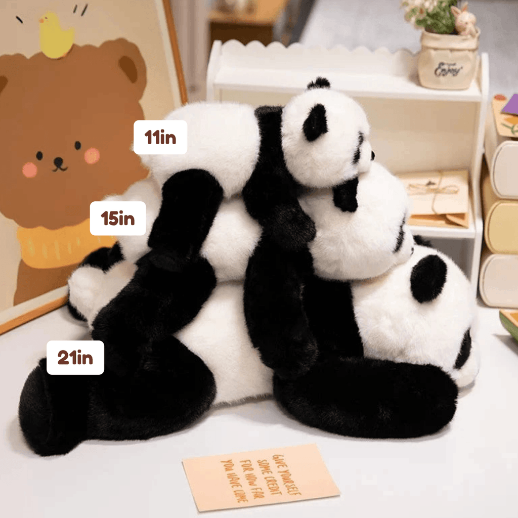 Kawaii Fuzzy Black Brown Panda Plushies