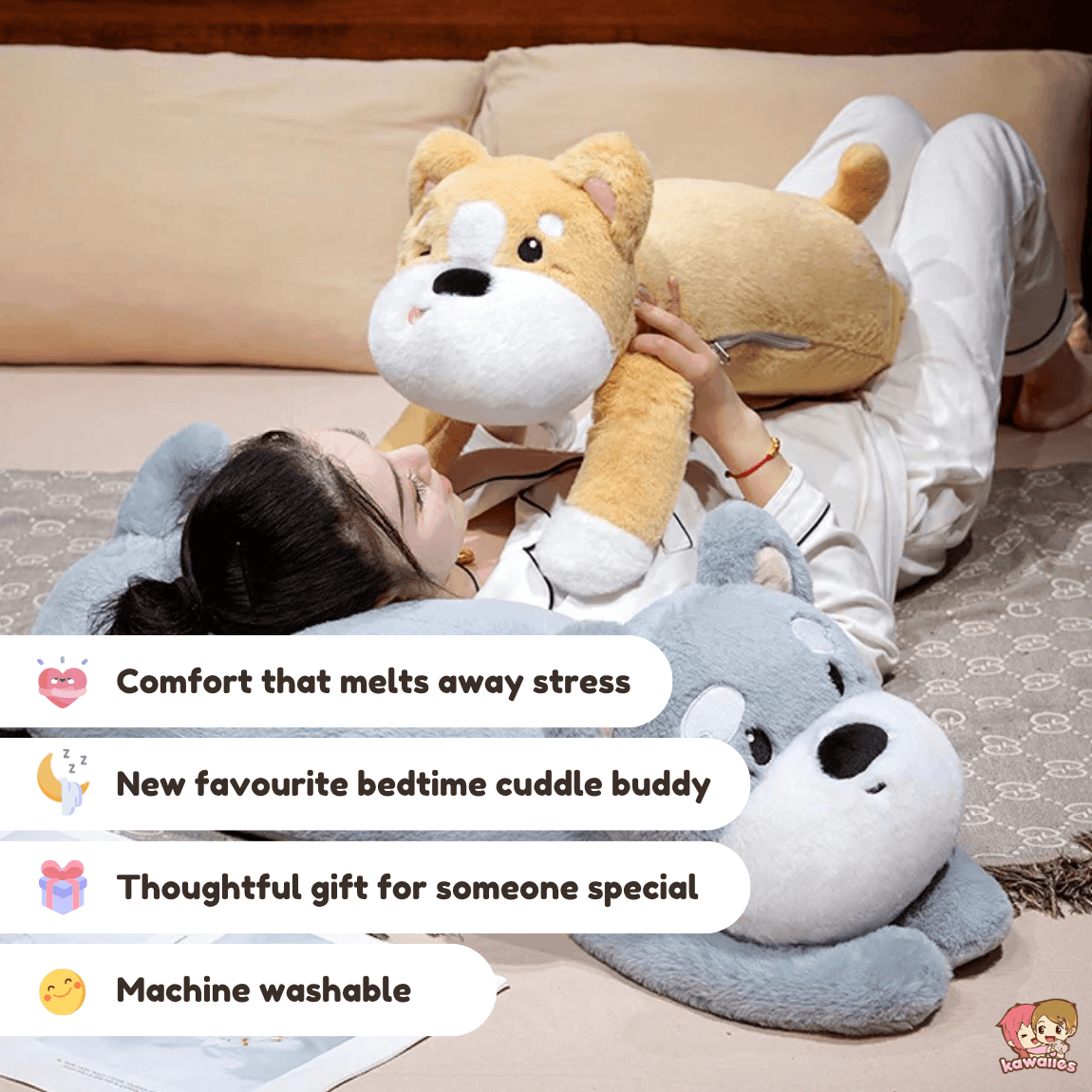 Sweet Laying Husky Dog Plush