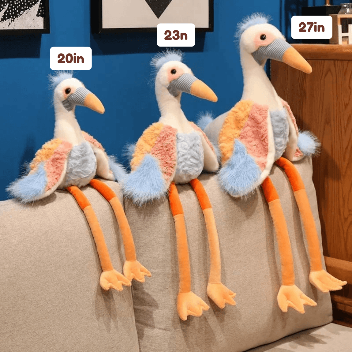 Peaches the Fluffy Crane Plush