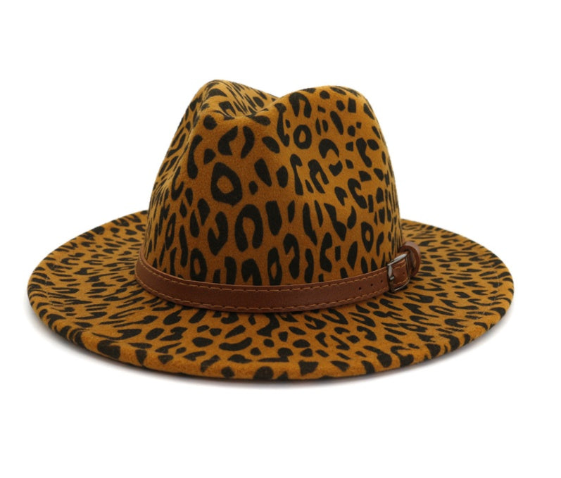 Cleveland Fedora-Hut aus gewalkter Wolle mit Tierfellmuster und Hutband