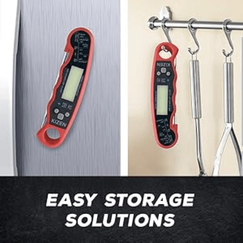 Digital Food Thermometer in a Folding Design with a Backlit Display and a Calibration Mode