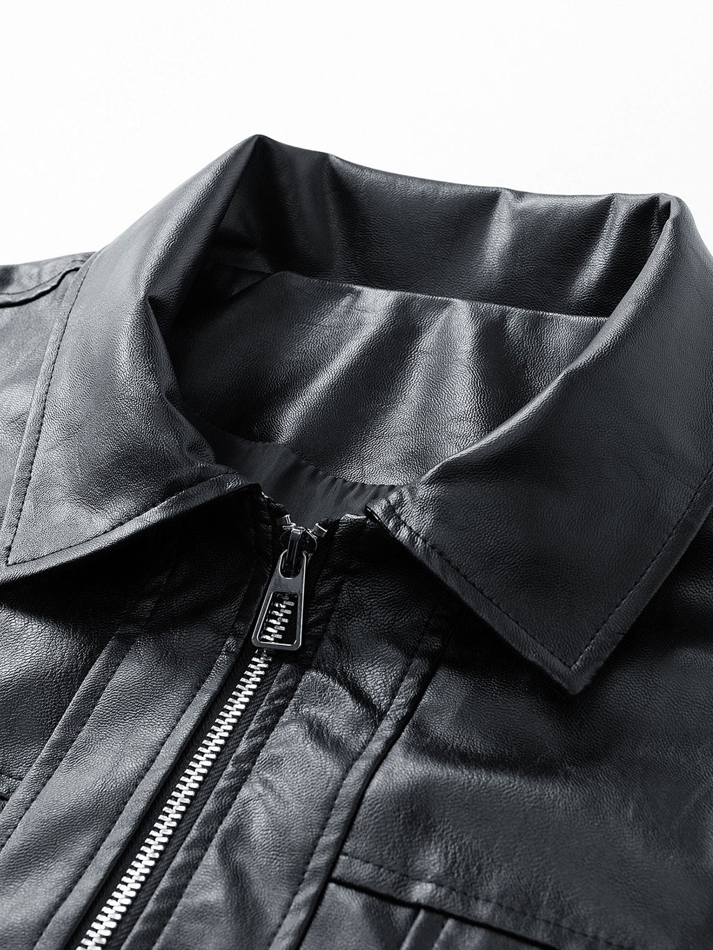 Zipper PU Leather Jacket